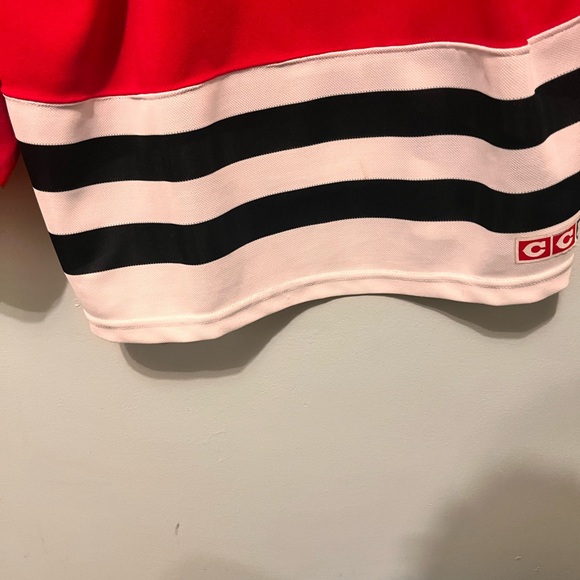 CCM - Men’s Medium -Chicago Blackhawks Jersey - 90’s Vintage- Blank -Red & White - Picture 10 of 13